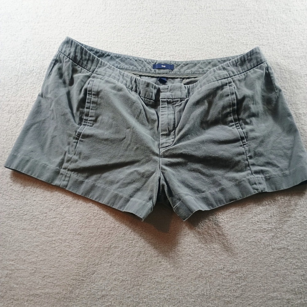 Gap Womens Chino Shorts Gray Size 16 Cotton Blend Casual Classic Fit